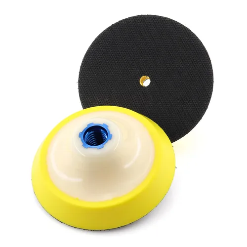 Vista 3 de Almohadilla de respaldo giratoria de gancho y bucle de 4 pulgadas con rosca de 5/8 "-11 para lijado/pulido almohadillas de amoladora angular