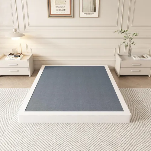 Vista 13 de YORMDMO Somier de 3 pulgadas, resortes de caja tamaño Queen con cubierta de tela, bases de metal resistente de bajo perfil, fácil montaje, capacidad