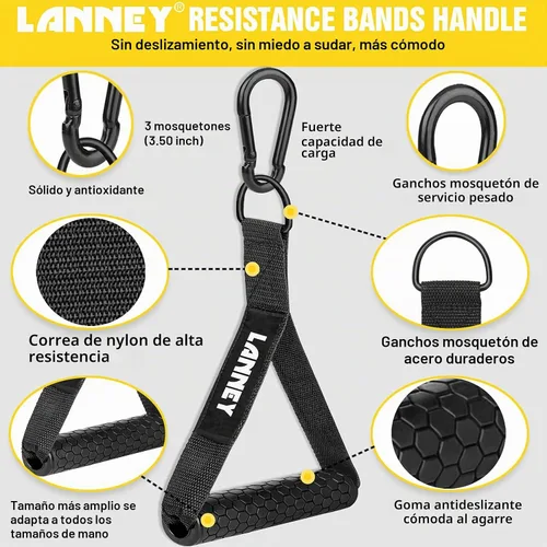 Vista 3 de Accesorio para máquina de cable de tríceps, cuerda de jalón de tríceps de 35 pulgadas, accesorios de jalón LAT, set de accesorios de gimnasio