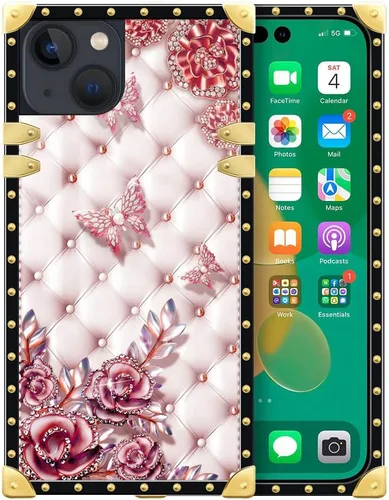 Vista 23 de DAIZAG Funda compatible con iPhone 14 Pro Max, funda de Angel Wings Girl para iPhone 14 Pro Max, decoración de metal de TPU suave a prueba de golpes