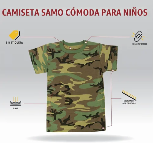 Vista 2 de Rothco Kids Camo T-Shirt Camuflaje del bosque