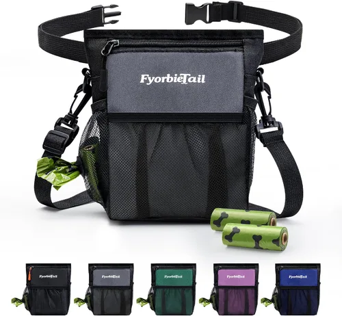 Vista 9 de Bolsa de golosinas para perros, bolsa de entrenamiento impermeable para perros de 4 tazas, manos libres, 3 formas de llevar, cierre magnético