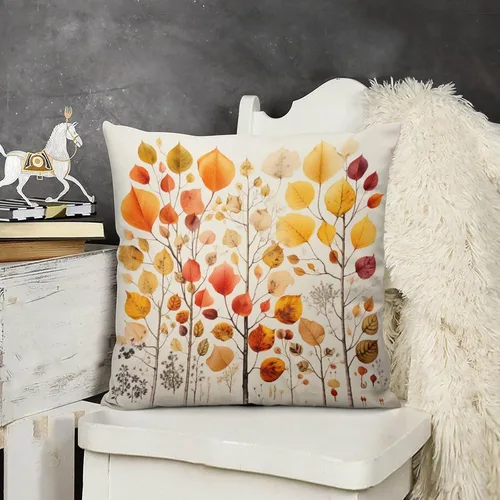 Vista 9 de Funda de almohada de paisaje, campo, otoño, otoño, tamaño estándar, otoño, día de Acción de Gracias, cuadrada, suave, doble cara, impresión, funda