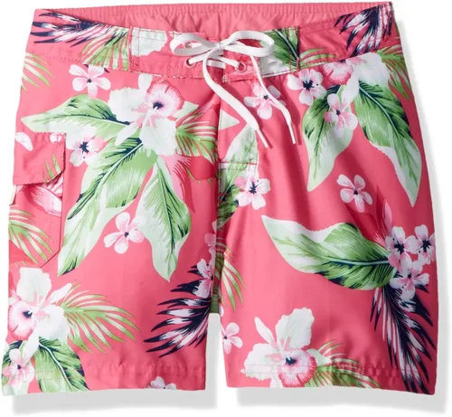 Vista 4 de Kanu Surf Sassy UPF 50+ - Pantalón corto de traje de baño de secado rápido para niña Alania Verde Floral
