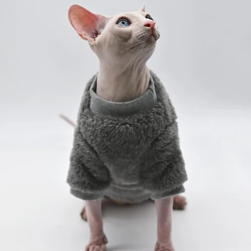 Vista 3 de Sphynx - Ropa para gatos de terciopelo de doble cara, suave y cálida, sin pelo, ropa para gatos para Cornish Rex, Devon Rex, Peterbald, Knnis, Abbey