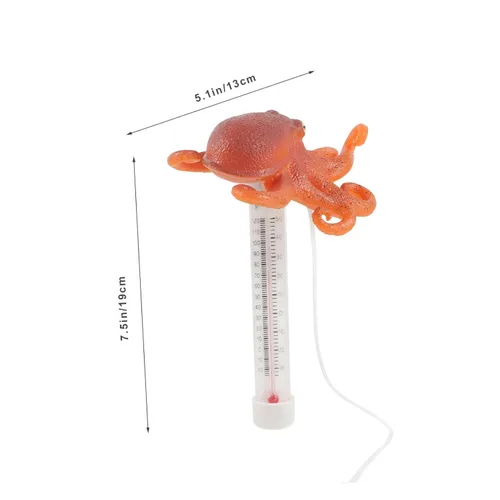 Vista 2 de POPETPOP Floating Water Thermometer for Pool and Bathtub Cartoon Octopus Design Accurate Bath Water Temperature Measuring Tool for Spas Aquariums