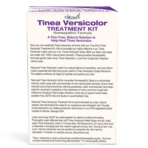 Vista 3 de Naturasil Tinea Versicolor Kit de tratamiento - Alivio antifúngico de máxima fuerza para la decoloración de la piel, manchas solares y picazón