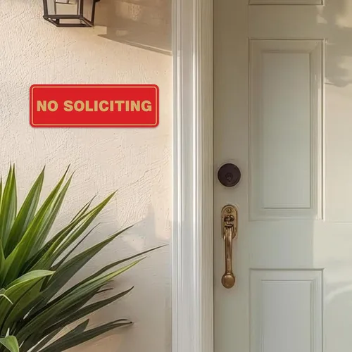 Vista 6 de Estándar No Soliciting Door/Wall Sign - Negro - Pequeño