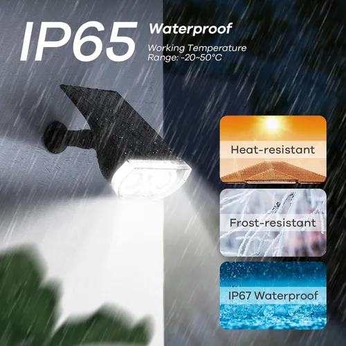 Vista 5 de Linkind Luces Solares para Exteriores StarRayS, Focos Solares Brillantes para Exteriores, Focos Impermeables IP67 para Jardín Patio Paisaje Sendero