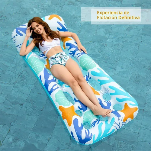 Vista 7 de Jasonwell Inflatable Pool Float Lounge - Floaties Rafts for Adults Floating Lounger Sun Tanning Floats Cool Water Floaty Swimming Lake Beach Party