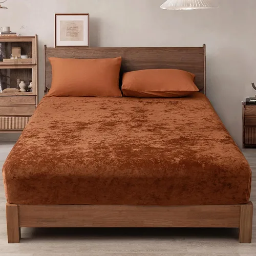 Vista 19 de PHF Sábana bajera ajustable de terciopelo tamaño individual, sábana bajera de lujo, súper suave, acogedora y cómoda, con bolsillo profundo de 15