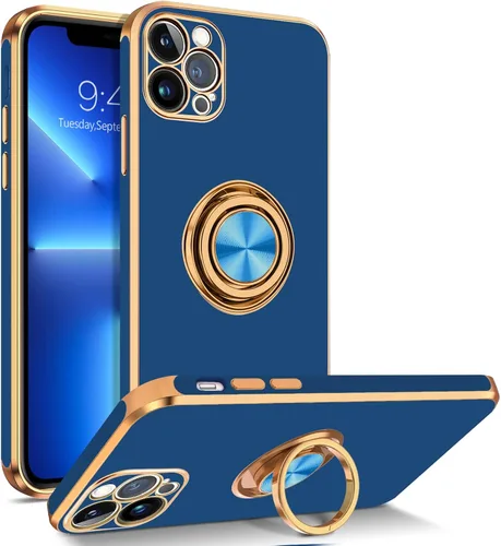Vista 13 de BENTOBEN Funda para iPhone 13 Pro, iPhone 13 Pro, ajuste delgado, soporte de anillo de 360°, atril, soporte magnético para automóvil, soporte