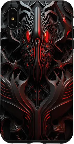 Vista 7 de iPhone 14 Alien Style Pattern Biomechanical and Mechanical Case
