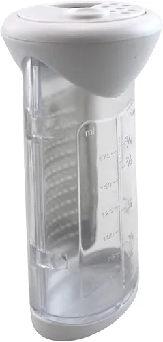 Vista 3 de Rallador de queso 2 en 1 y coctelera en uno con medidas, 1 taza de tamaño libre de BPA, coctelera de queso parmesano con hoja de acero inoxidable