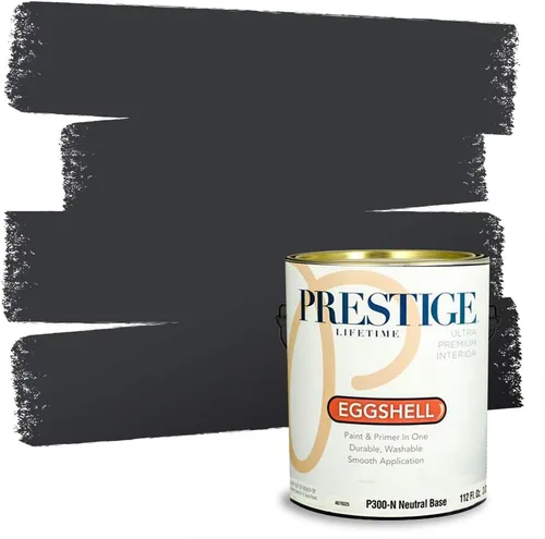 Vista 168 de PRESTIGE Pinturas Pintura Exterior e Imprimación en Uno, 1 Galón, Mate, Combinación Comparable de Sherwin Williams* Black Magic* SW6991-PCM