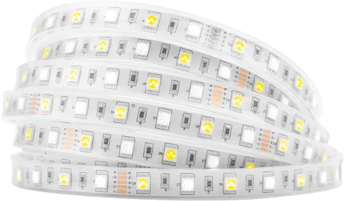 Vista 13 de BTF-LIGHTING 5050 RGBW RGB+Blanco Cálido(2700K-3000K) 4 colores en 1 tira de luz LED DC12V 5m 16.4 pies 60LED/m Multicolor IP30 Blanca 12mm PCB