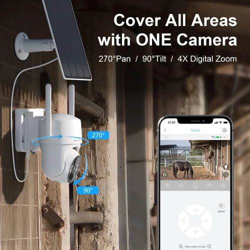 Vista 4 de Cámara de Seguridad Sin WIFI Sin Necesidad de Internet, Cámara de Seguridad Celular 4G LTE Inalámbrica para Exteriores, Cámara de Seguridad Solar