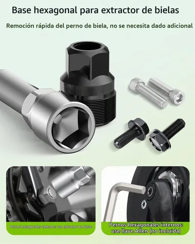 Vista 6 de Pawfly Kit de extractor de manivela de bicicleta, herramienta de extracción de manivela para cónica cuadrada, Shimano Octalink y brazos de manivela