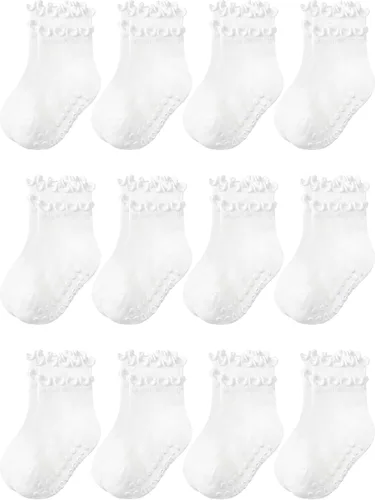 Vista 8 de Calcetines para niñas pequeñas, paquete de 12 calcetines de algodón para bright rainbow