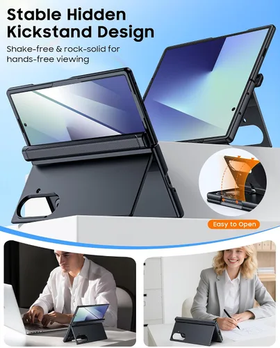 Vista 4 de CENMASO - Funda magnética para Samsung Galaxy Z Fold 7 con soporte, compatible con Magsafe, protección de bisagra, protector de pantalla, soporte