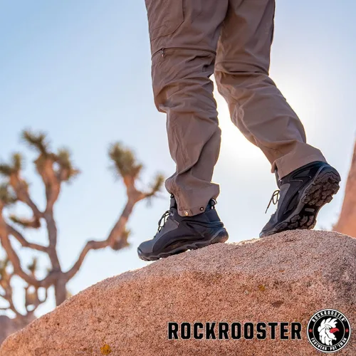 Vista 7 de ROCKROOSTER Farland - Zapatos de senderismo impermeables para hombres, zapatos de senderismo antideslizantes de 4 pulgadas, antifatiga, cómodos