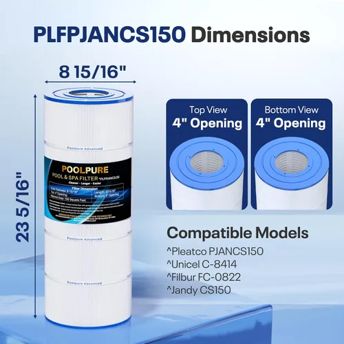 Vista 3 de POOLPURE PLFPJANCS150 - Filtro de piscina que reemplaza a Jandy CS150, CCX1500RE, CC1500RE, X-Stream 150, R0462300, PJANCS150, Ultral-B3, Unicel
