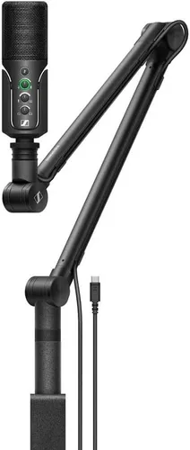 Vista 9 de Sennheiser Profile USB micrófono condensador con soporte de escritorio, incluye auriculares de diadema cerrada + brazo de micrófono + filtro pop