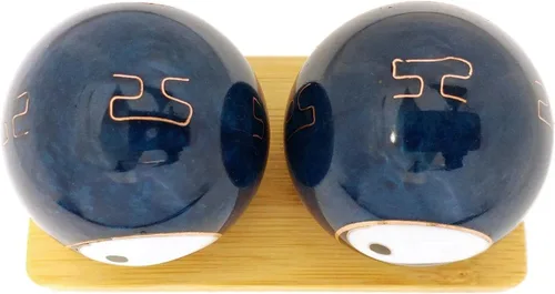 Vista 2 de Top Chi Yin Yang Baoding - Bolas con soporte de bambú (tamaño pequeño, 1.4 pulgadas)