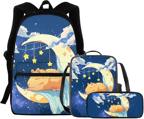 Vista 187 de FOR U DESIGNS Fuego baloncesto impreso niños escuela mochilas viaje mochila libro bolsa