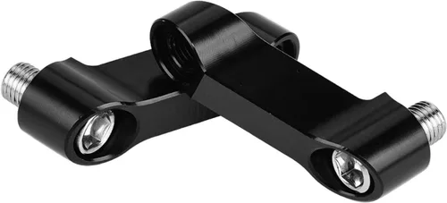 Vista 7 de Adaptador de espejo de motocicleta 0.394 in 0.315 in retrovisor extensor kit para manillar montaje elevador con ajuste universal motocicletas