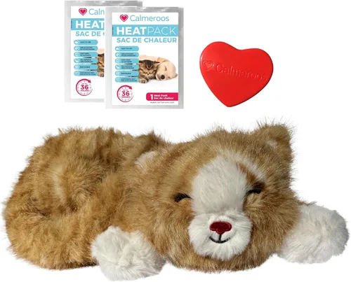 Vista 9 de Juguete de peluche con latido del corazón, juguetes calmantes para aliviar la ansiedad para cachorros y gatitos, latido del corazón en una felpa
