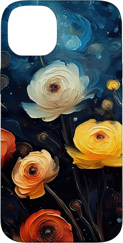 Vista 15 de Gorgeous Star Night Ranunculus Flowers Famous Painting Case for iPhone 17