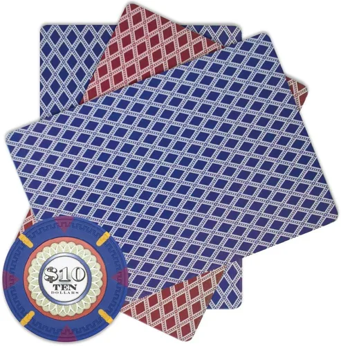 Vista 2 de Claysmith Gaming The Mint Poker Chip - Compuesto de arcilla pesada de 0.48 oz, paquete de 50 ($10 azul oscuro)