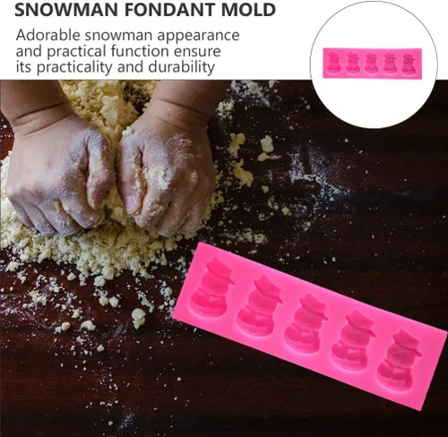 Vista 6 de DOITOOL Molde de chocolate de muñeco de nieve de Navidad, molde de silicona para galletas, molde de decoración de pasteles para fondant, dulces