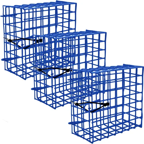 Vista 7 de Crab Bait Cages for Trap Pot, Vinyl-Coated Wire Box Negro
