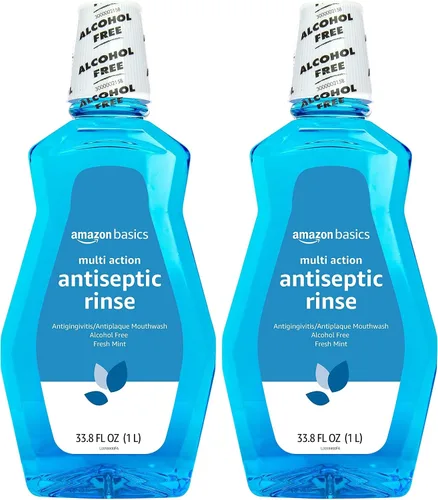 Vista 6 de Amazon Basics Enjuague antiséptico multiacción, sin alcohol, menta fresca, 1 litro, 33.8 onzas líquidas, 1 paquete (anteriormente Solimo)