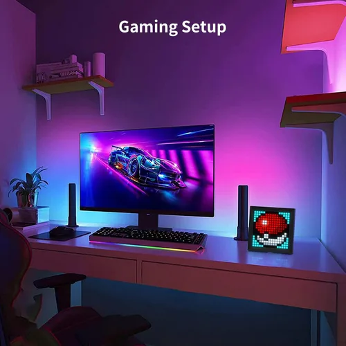Vista 7 de Divoom Panel de visualización de píxeles de luz LED adecuado para barras de luz RGB, control inteligente de aplicación con animación genial