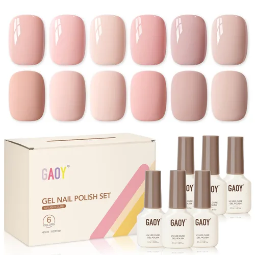 Vista 14 de GAOY Berry Collection - Esmalte de uñas en gel, color rosa intenso, borgoña, rojo, cereza y magenta, kit de esmalte de uñas para manicura de salón