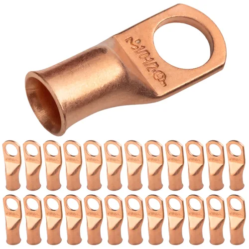Vista 45 de SELTERM - 5 terminales de anillo resistentes para cable de batería, calibre 1/0 AWG, pernos de 1/2 pulgadas, terminales de calibre 0, ojales