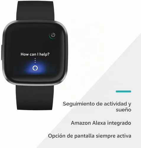 Vista 2 de Fitbit Versa 2 Smartwatch Carbon (negro) con bandas de bonificación (Oliva)