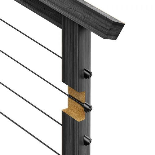 Vista 4 de BLIKA Paquete de 20 arandelas de ángulo negro de identificación de 1/4 pulgadas para barandillas de cable, arandelas biseladas de ángulo negro de 30