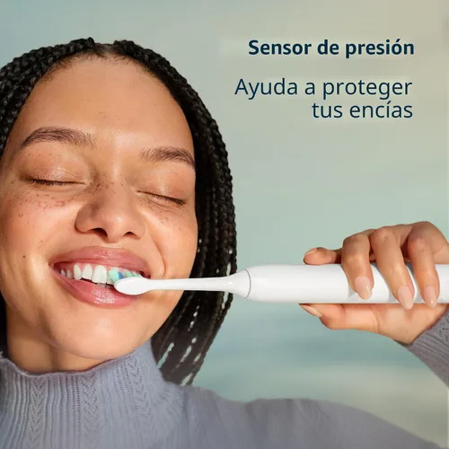 Vista 5 de Philips Sonicare 4100 HX3681/24 - Cepillo de dientes eléctrico recargable con sensor de presión, color negro 700% More Plaque Removal¹, Pressure
