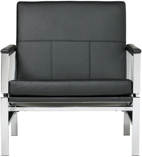 Vista 4 de Atlas Modern Accent Silla en piel mezclada, cromado/negro