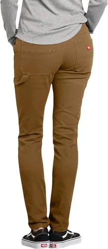 Vista 2 de Dickies Pantalón de carpintero de pato elástico delgado y recto para mujer