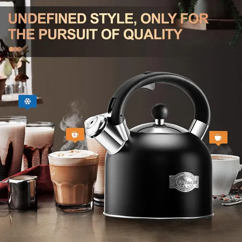 Vista 7 de SUSTEAS Hervidor de té – Hervidor silbante de 3.17 cuartos con mango ergonómico – Ollas de té de acero inoxidable de alta calidad para estufa