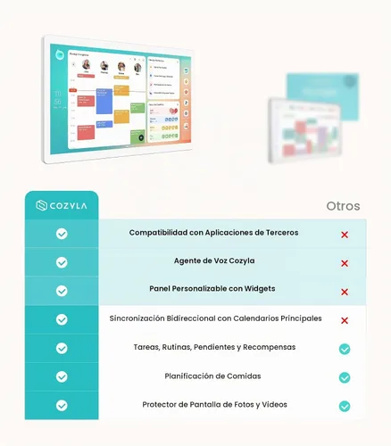 Vista 2 de Cozyla Calendario Plus 2: Calendario digital inteligente de 24" con Google Blanco 1080P