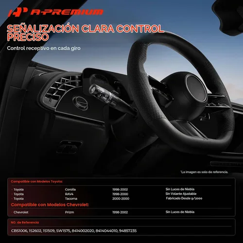 Vista 2 de Interruptor de señal de giro A-Premium, interruptor multifunción de atenuación de faros compatible con Toyota Corolla 1998-2002, RAV4 1998-2000