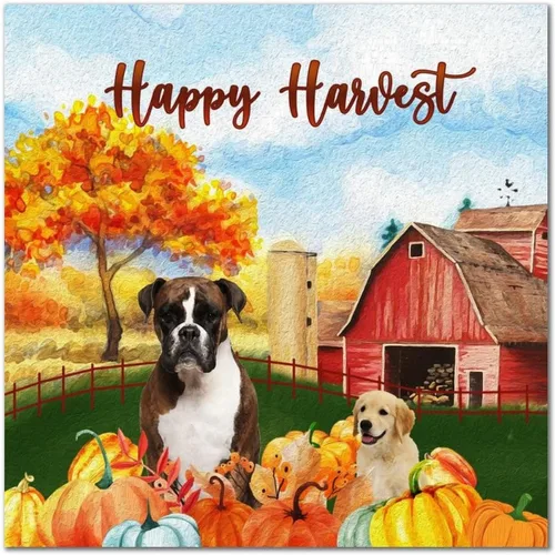 Vista 14 de Happy Harvest Labrad Doodle Dog Barn Wood Sign Fall Pumpkin Wall Plaque Pumpkin Farm Wood Panels Classic Home Wall Hanging Sign Decoration for Front
