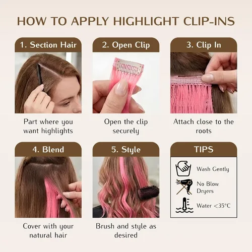 Vista 7 de WIGI 3 clips de cabello humano con reflejos, champán de 24 pulgadas #18A/60 Champaign Highlight