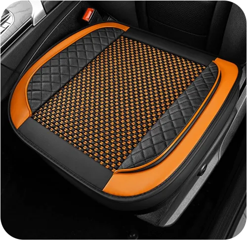 Vista 10 de Funda de cuero para asiento de automóvil, funda de cojín de cuero para asiento delantero y inferior con bolsillo de almacenamiento, protector